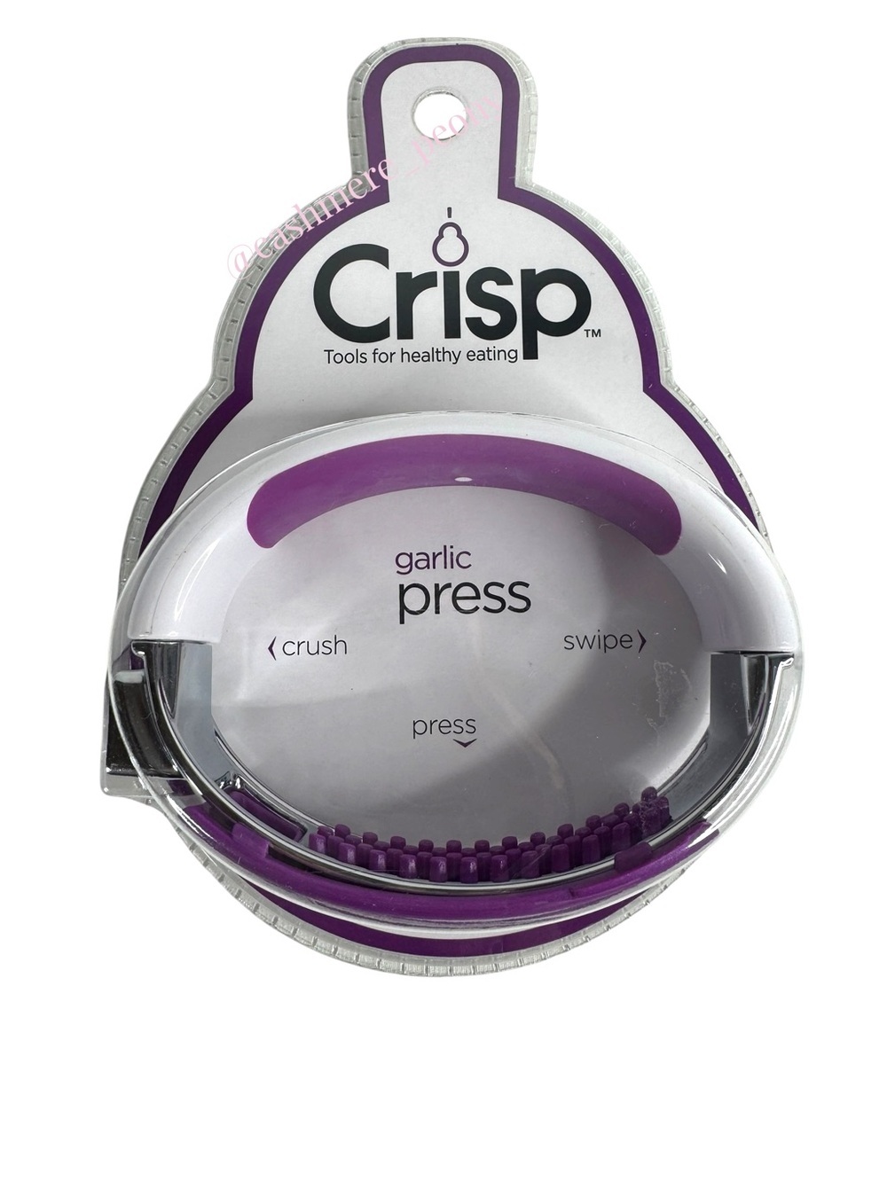 NEW Crisp Purple Garlic Press - Handheld Garlic Crusher Tool Collect & Dispense